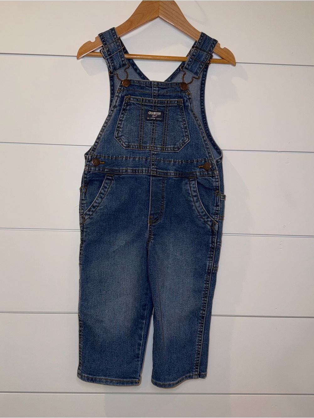 OshKosh B'gosh Toddler Denim Overalls 2T Classic Utility Play-Proof Unisex Kids